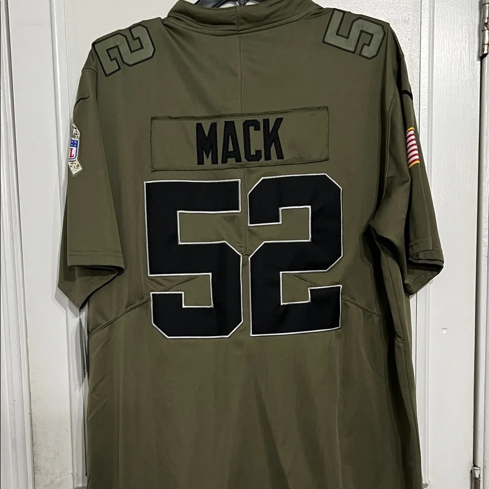 Nike Olive Green Men's Raiders Jersey Mack 52 XXL BNWT Veterans military USA - Picture 9 of 10